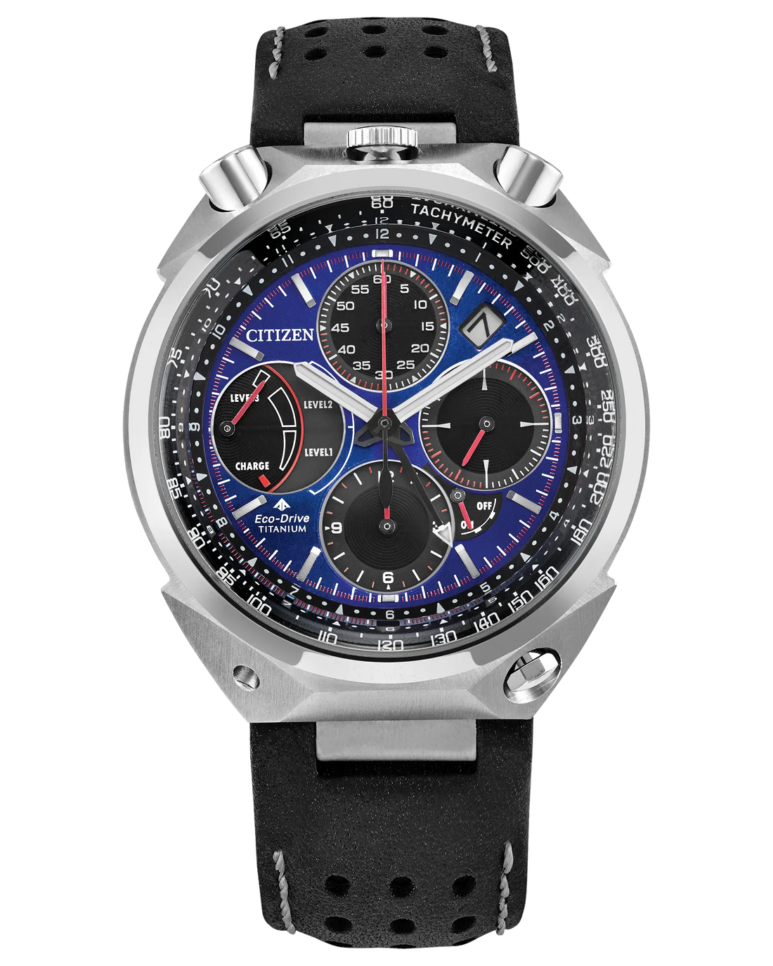 Promaster Tsuno Chrono Racer | Citizen Titanium Watch | Blue Dial Chronograph Tachymeter | WR200 - Brownee Jewelers
