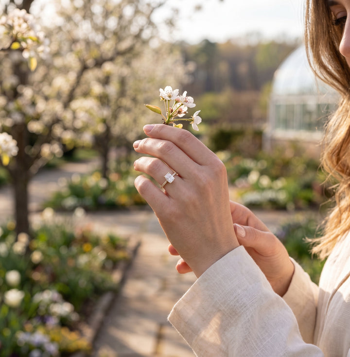 1 CT Radiant Lab-Grown Diamond Engagement Ring | 10K Yellow Gold | 1.25 CTTW Round Diamond Accents | LGR50663-125 - Brownee Jewelers