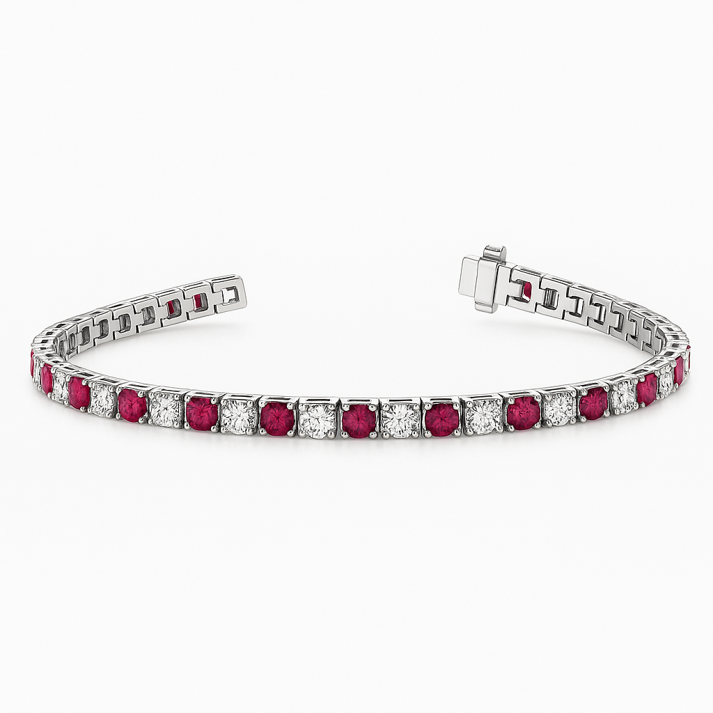 LG Ruby & Diamond Tennis Bracelet 
