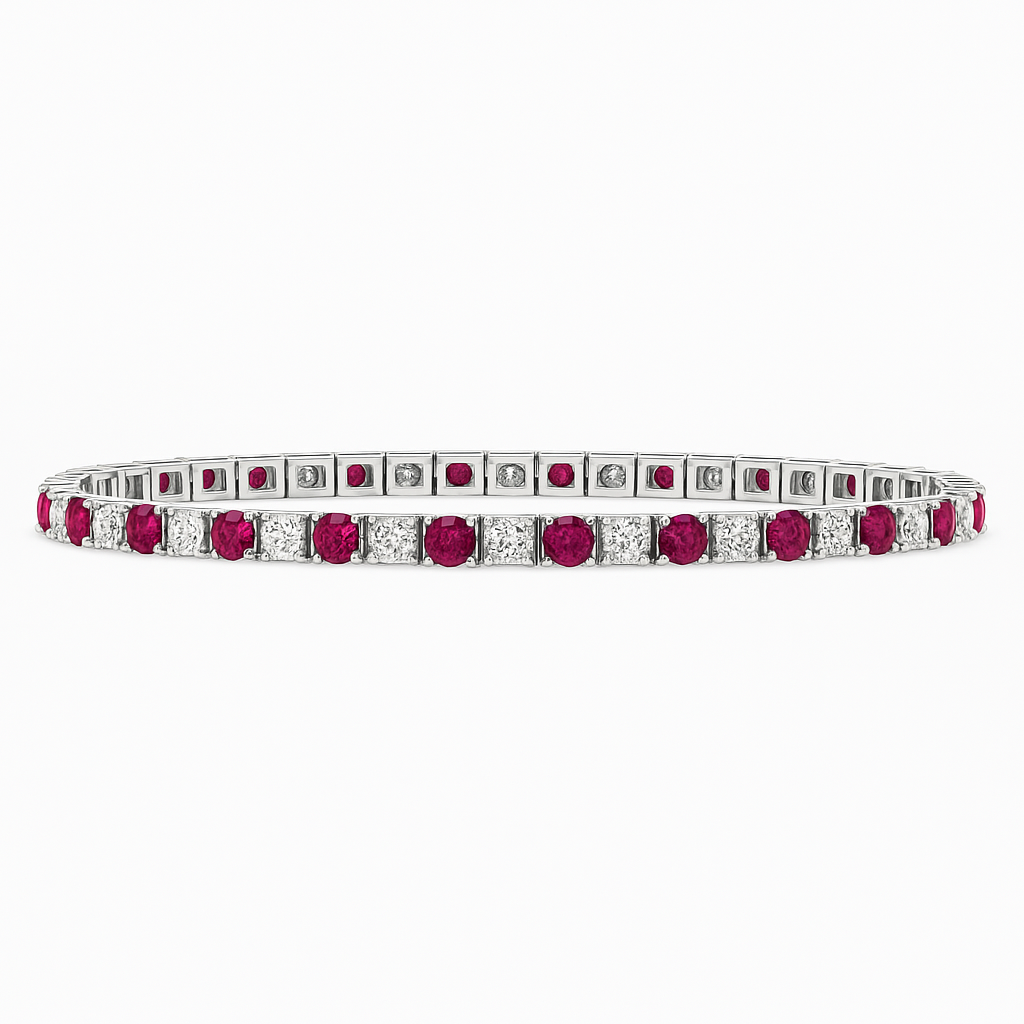 LG Ruby & Diamond Tennis Bracelet 