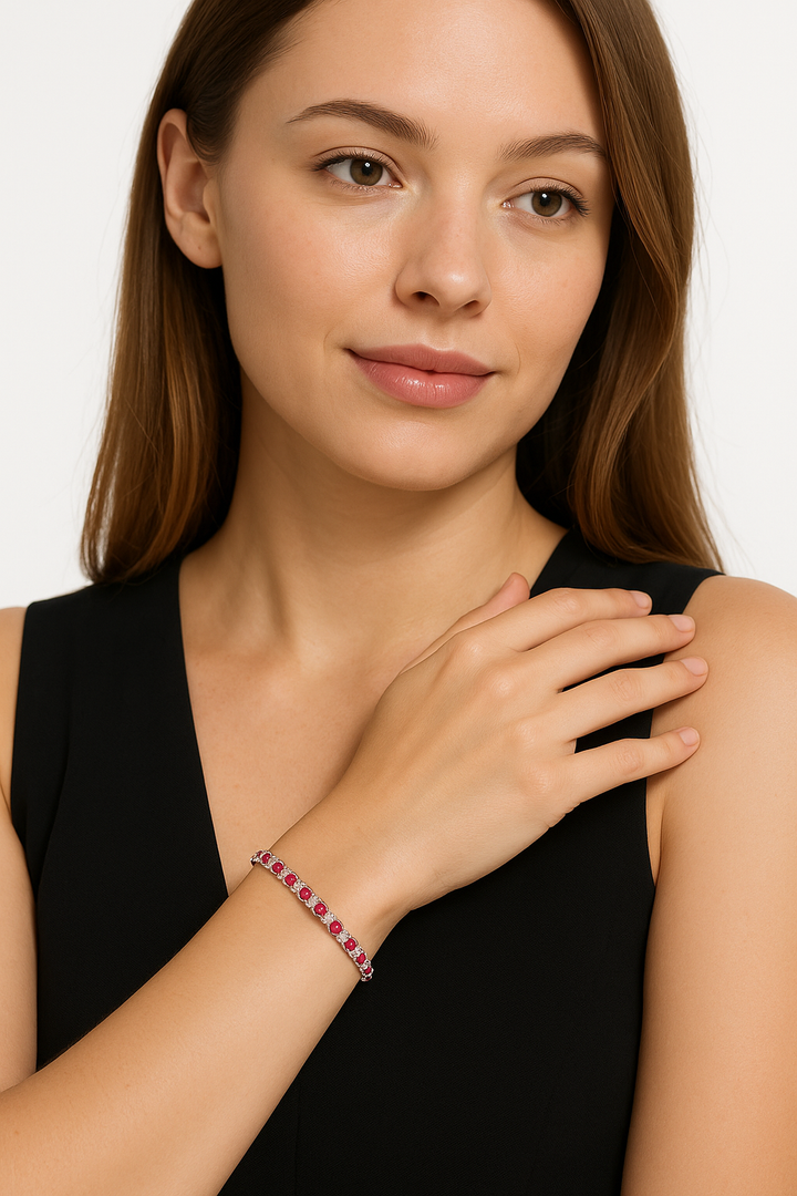 LG Ruby & Diamond Tennis Bracelet 