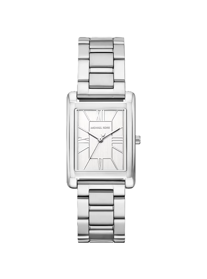 Essex Silver-Tone Watch | Michael Kors | Stainless Steel | 36.5mm Rectangular Case | Quartz 3-Hand Movement - Brownee Jewelers