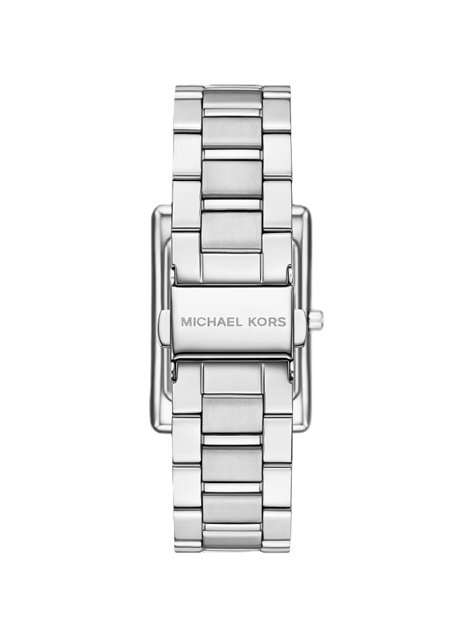 Essex Silver-Tone Watch | Michael Kors | Stainless Steel | 36.5mm Rectangular Case | Quartz 3-Hand Movement - Brownee Jewelers