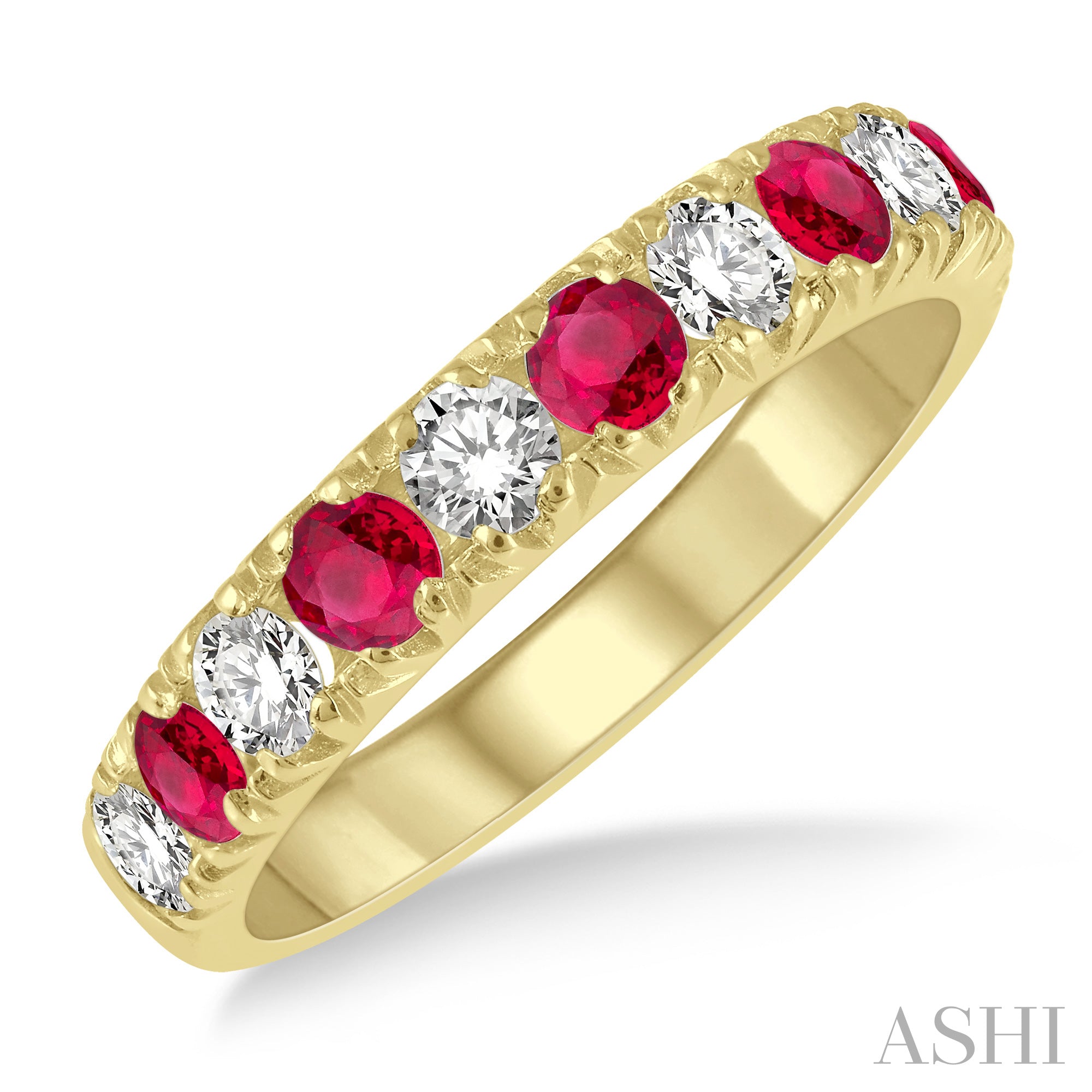 Ruby & Diamond Band | 14K Yellow Gold | 0.55 ctw - Brownee Jewelers