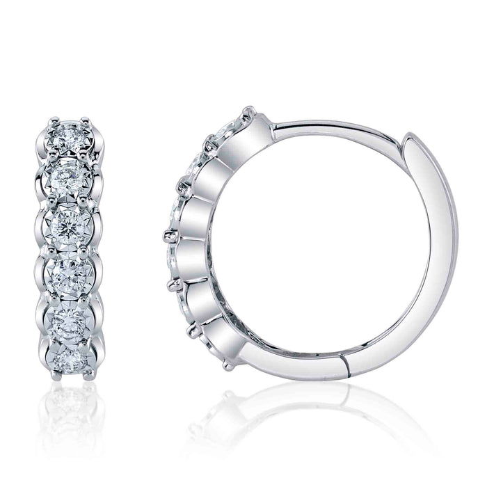 0.23 TOTAL CARAT WEIGHT DIAMOND HUGGIE EARRING IN 14K WHITE GOLD