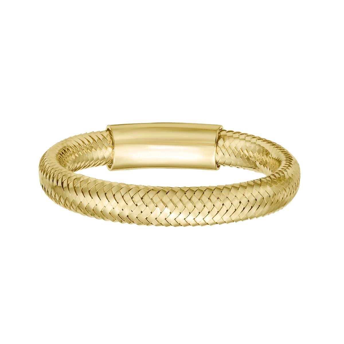Flexible Sparkle Spring Stretch Mesh Ring in 14K Yellow Gold