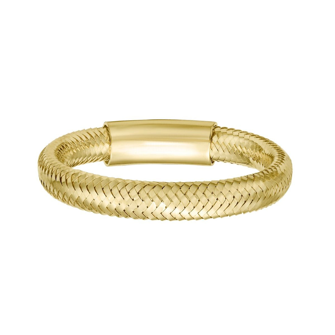 Flexible Sparkle Spring Stretch Mesh Ring in 14K Yellow Gold