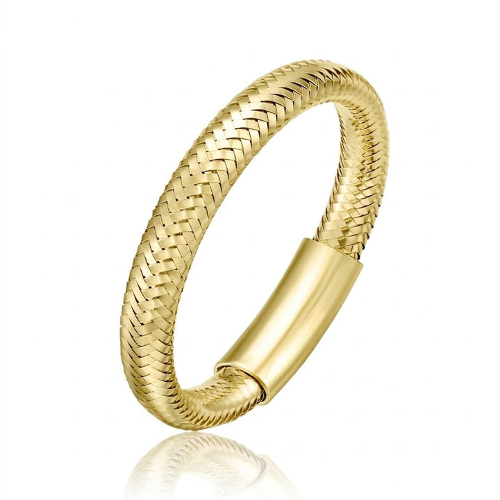 Sparkle Spring Stretch Mesh Ring | 14K Yellow Gold | Flexible | R10410 - Brownee Jewelers