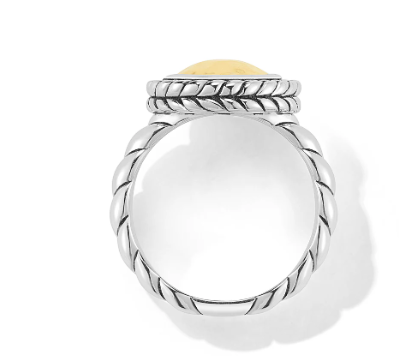 sterling silver and 14kt yellow gold ring 