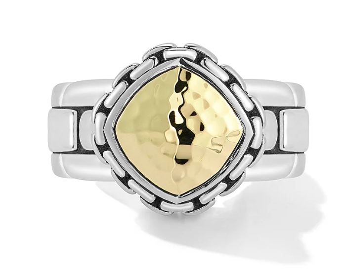 Sterling SIlver & 14kt yellow gold ring 