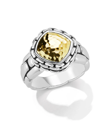 Sterling SIlver & 14kt yellow gold ring 