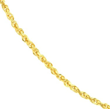 10kt 1.56mm diamond cut rope chain 