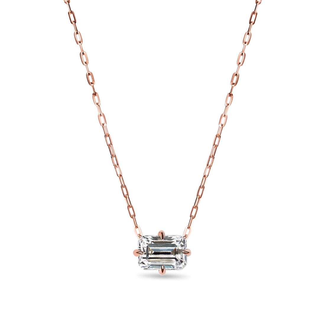 Emerald Cut Diamond Pendant