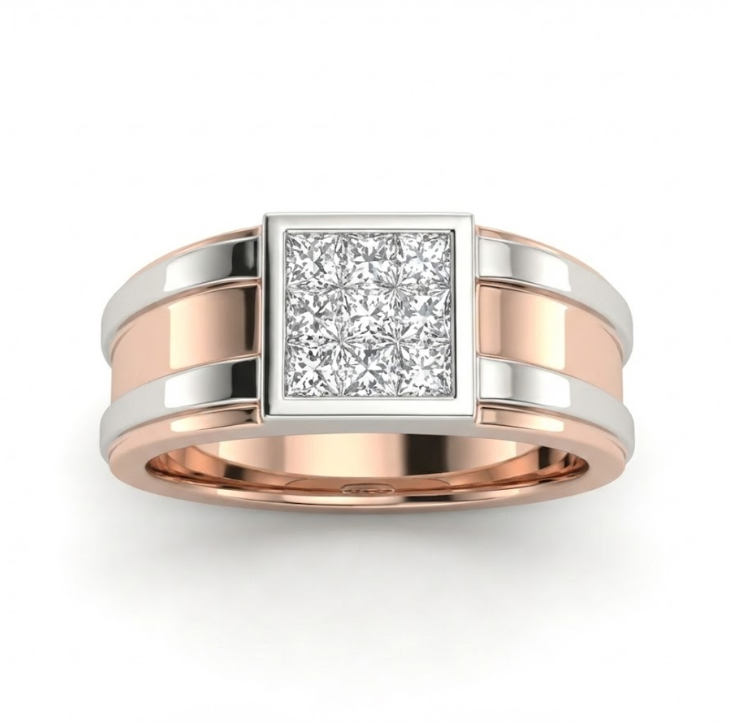 Princess Cut Diamond Signet Ring