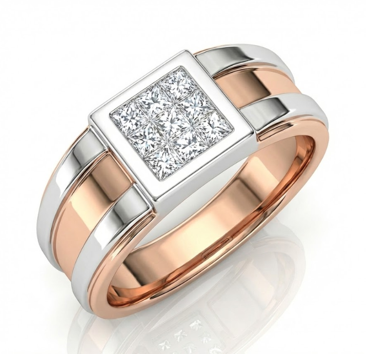 Princess Cut Diamond Signet Ring