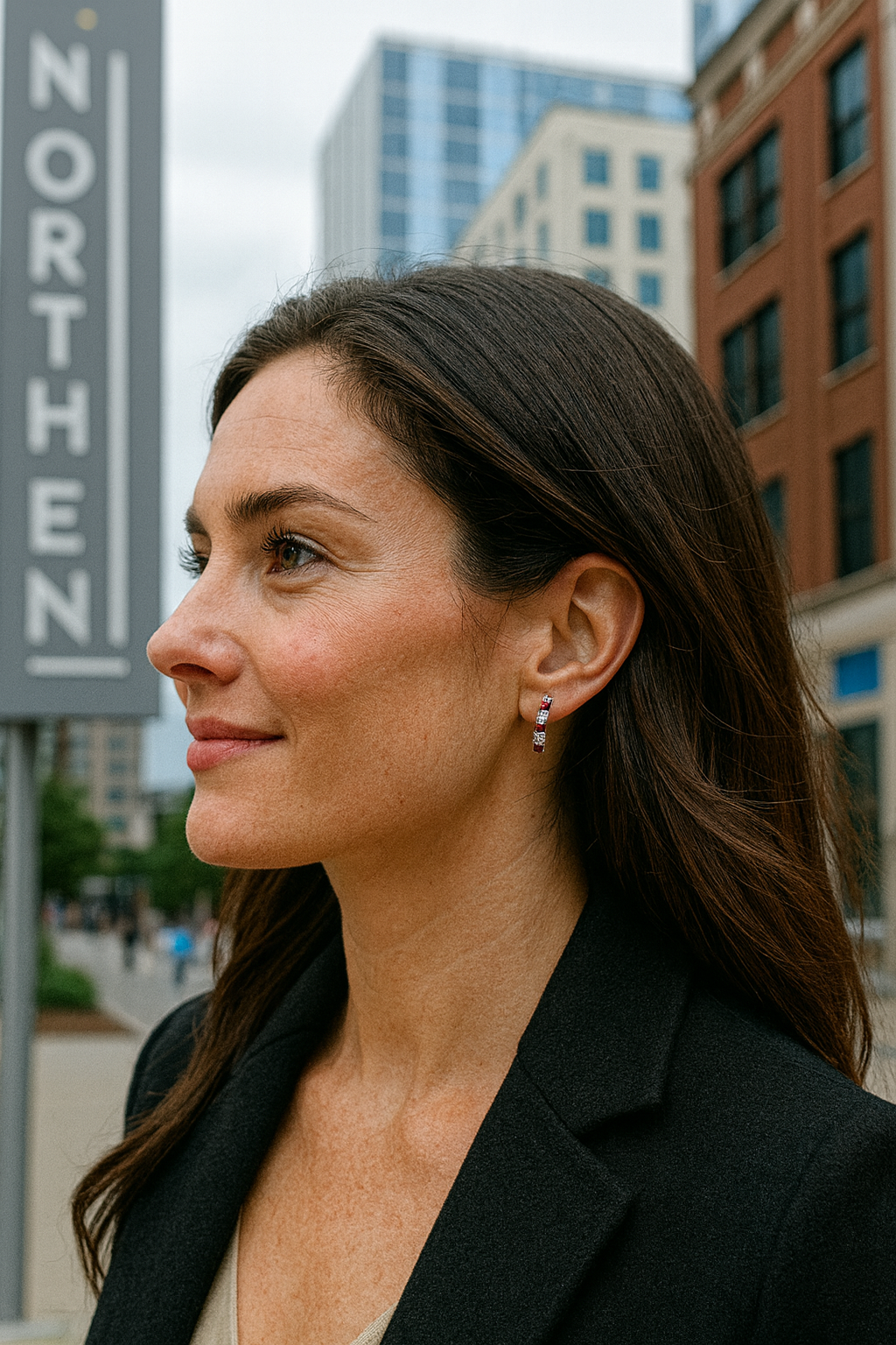 14K White Gold .58ct Ruby & .37ct Diamond Huggie Earrings