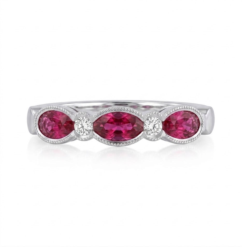Le Vian® Passion Ruby® & Vanilla Diamonds® Ring in 14K Vanilla Gold® – 0.75ct Ruby Add a touch of vibrant elegance to your look with this stunning Le Vian® ring, featuring 3/4 cts. of Passion Ruby® gemstones framed with 1/20 cts. of sparkling Vanilla Diamonds®