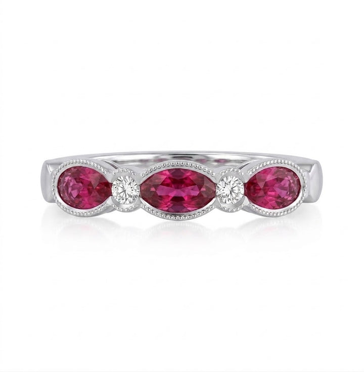 Le Vian® Passion Ruby® & Vanilla Diamonds® Ring in 14K Vanilla Gold® – 0.75ct Ruby Add a touch of vibrant elegance to your look with this stunning Le Vian® ring, featuring 3/4 cts. of Passion Ruby® gemstones framed with 1/20 cts. of sparkling Vanilla Diamonds®