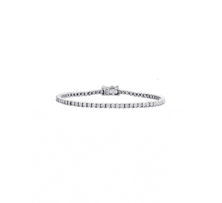 Sterling Silver .93ct Lab-Grown Diamond Tennis Bracelet, A sleek, high-sparkle essential. This sterling silver tennis bracelet showcases 72 round lab-grown diamonds totaling .93 carats, - 2710426218 - Brownee Jewelers
