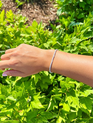 Sterling Silver .93ct Lab-Grown Diamond Tennis Bracelet, A sleek, high-sparkle essential. This sterling silver tennis bracelet showcases 72 round lab-grown diamonds totaling .93 carats, - 2710426218 - Brownee Jewelers