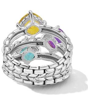Sterling Silver multi gemstone ring 