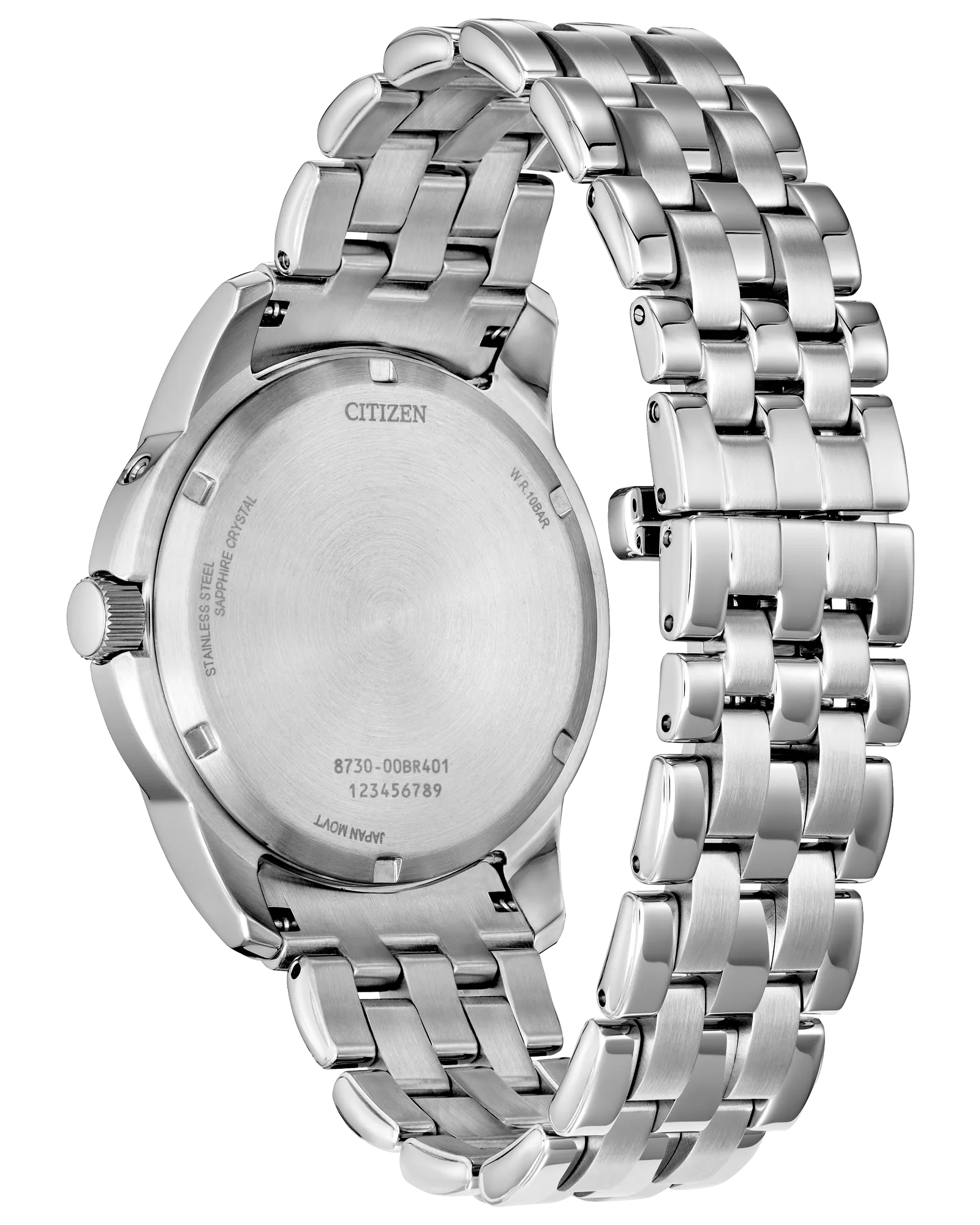 Calendrier | Citizen Eco-Drive Watch Stainless Steel | Salmon Dial Multi-Function | WR100 - Brownee Jewelers
