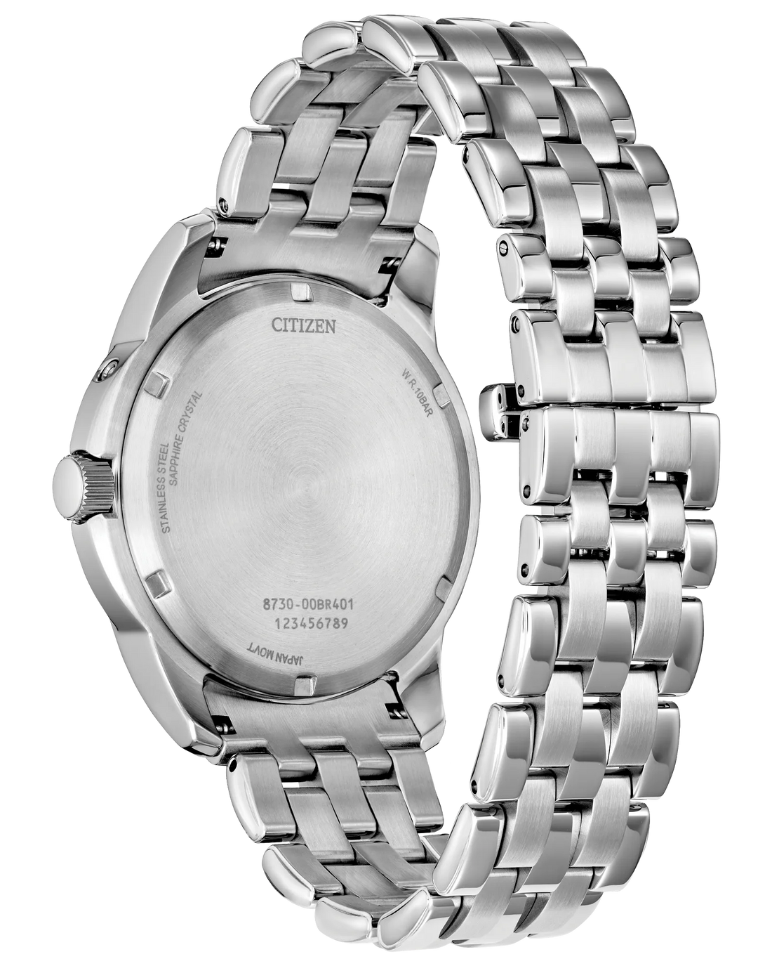 Calendrier | Citizen Eco-Drive Watch Stainless Steel | Salmon Dial Multi-Function | WR100 - Brownee Jewelers