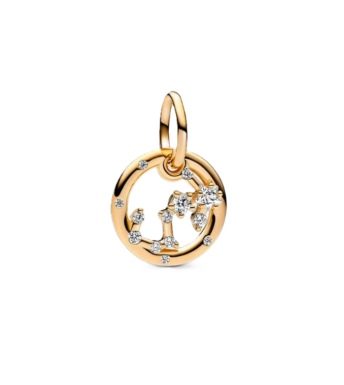 Pandora Scorpio Zodiac Dangle Charm in Sterling Silver with 14K Gold Plating and Cubic Zirconia Accents