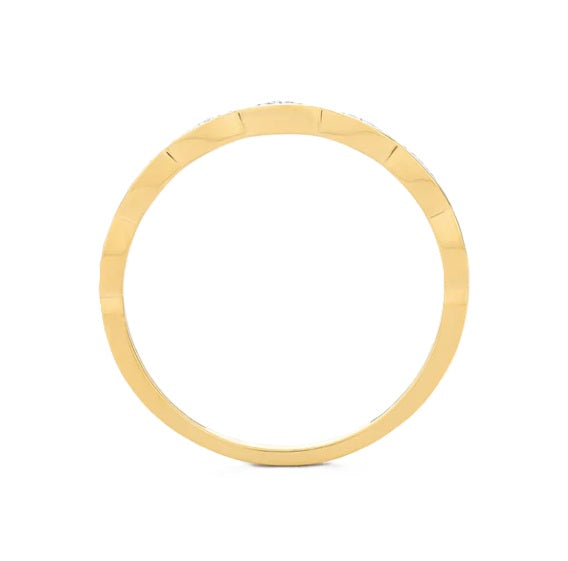 Soak In The Sea Breeze | Diamond Marquise-Set Stackable Ring | Gold Plated / Sterling Silver | Size 6 Band Ring - Brownee Jewelers