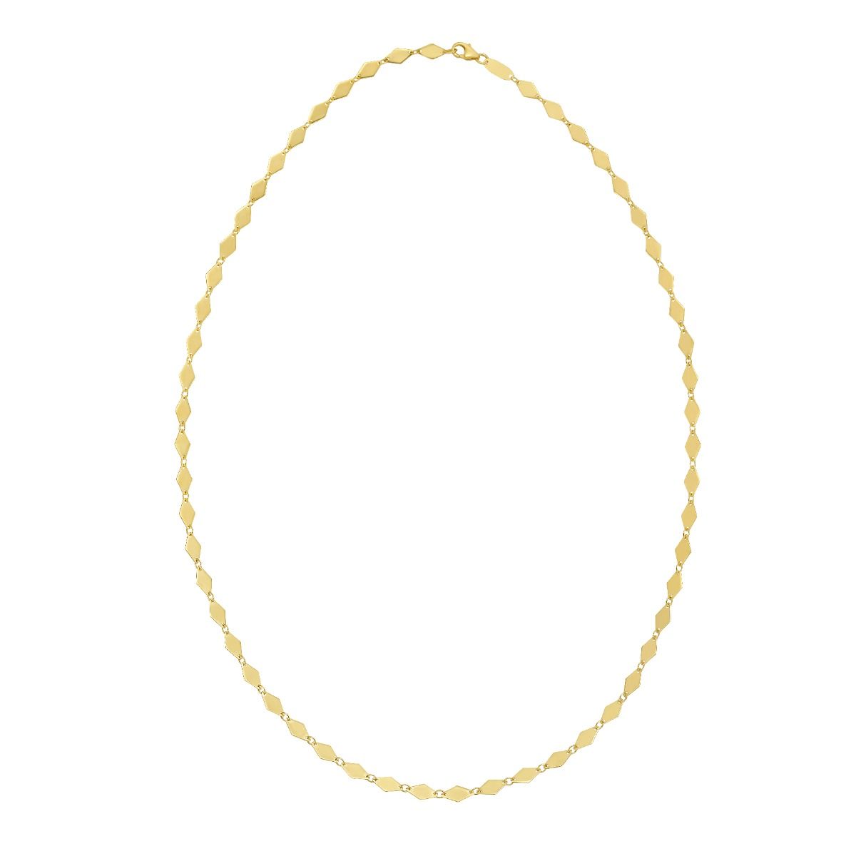 18 Inch Mirror Kite Link Necklace in 14K Yellow Gold