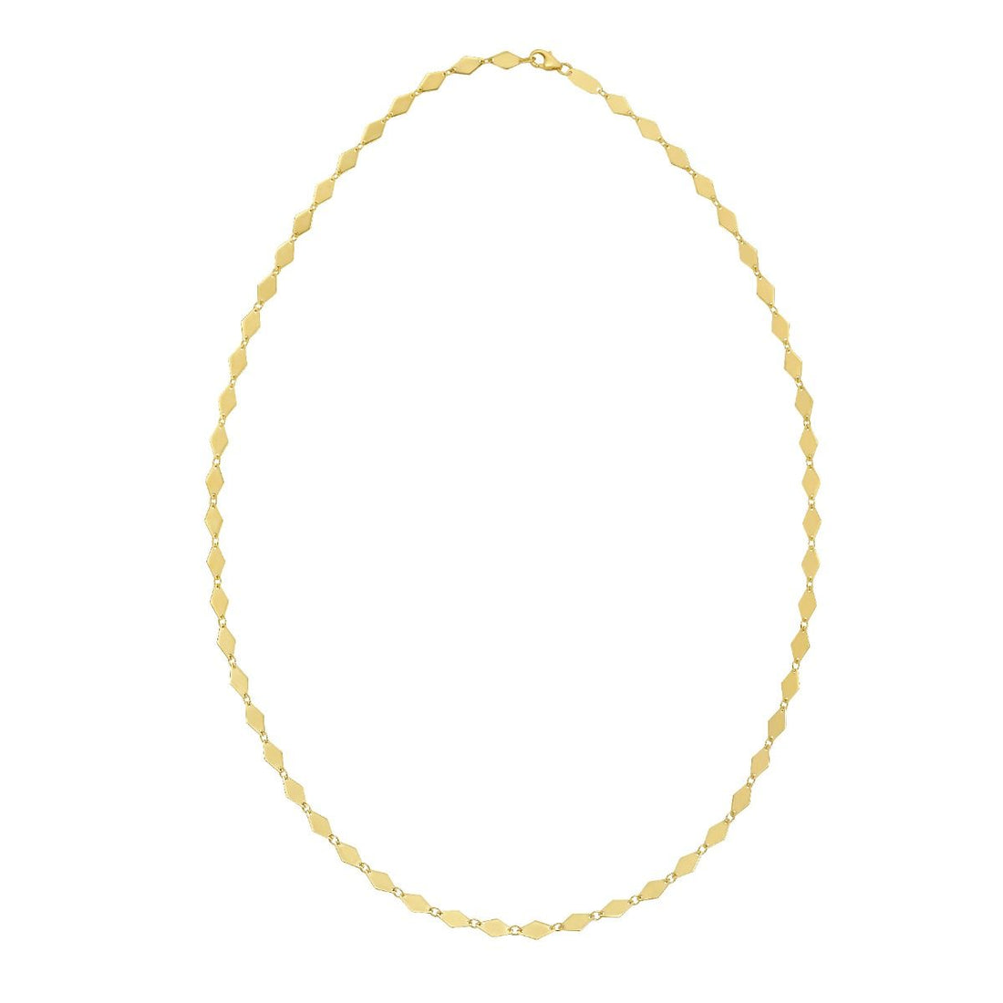 18 Inch Mirror Kite Link Necklace in 14K Yellow Gold
