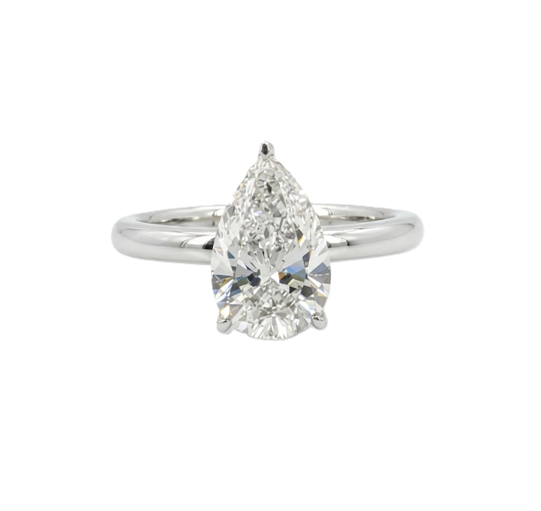 Pear-Shaped Lab-Grown Diamond Solitaire Ring | 14K White Gold | 2.39 ct Center | Classic Solitaire Design - Brownee Jewelers