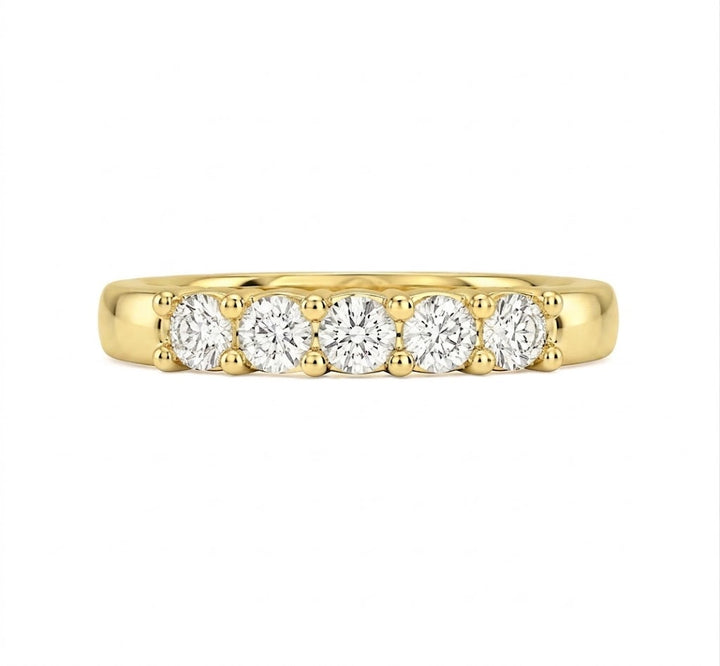 Round Diamond 5-Stone Band | 14K Yellow Gold | 2 CTW | LGDKR36974R200-GY4 - Brownee Jewelers