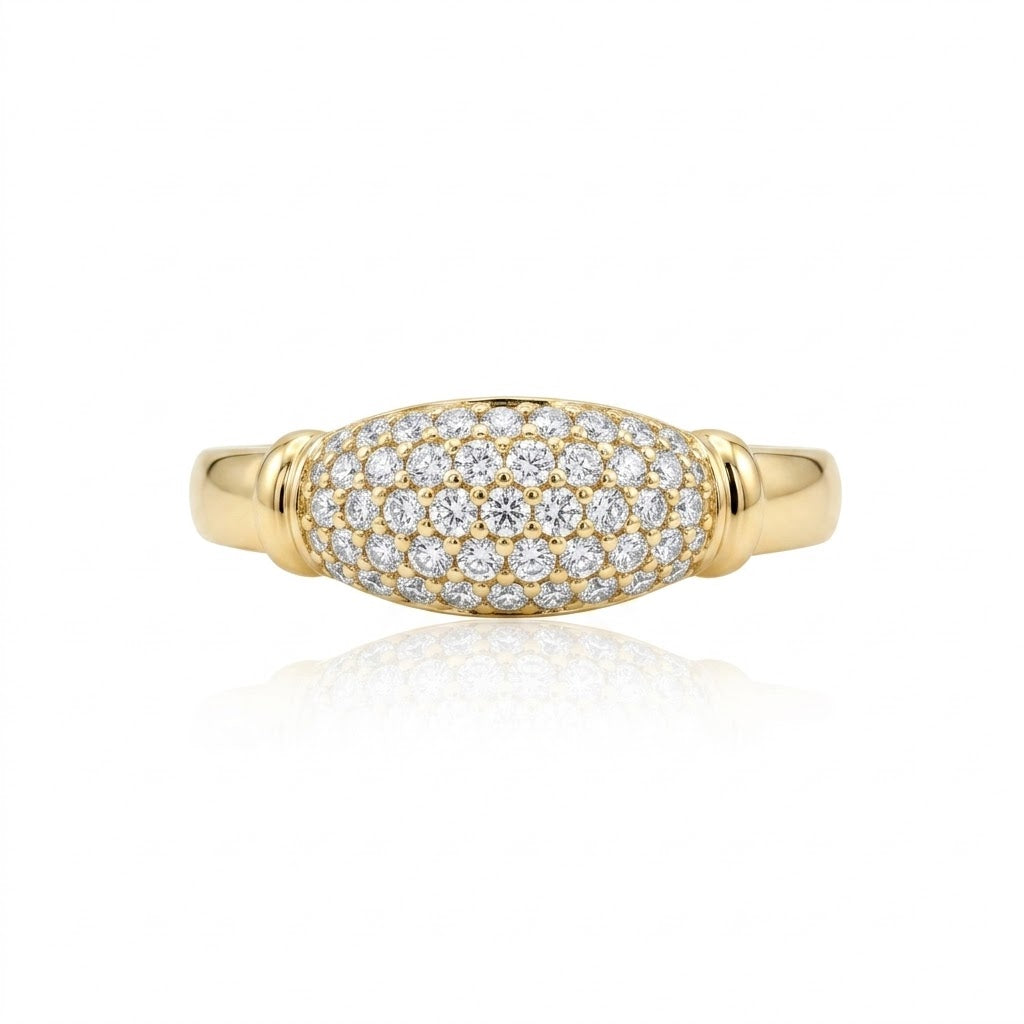 Diamond Cluster Oval Ring | 14K Yellow Gold | 0.42 ctw | Vintage-Inspired Fashion Ring - Brownee Jewelers