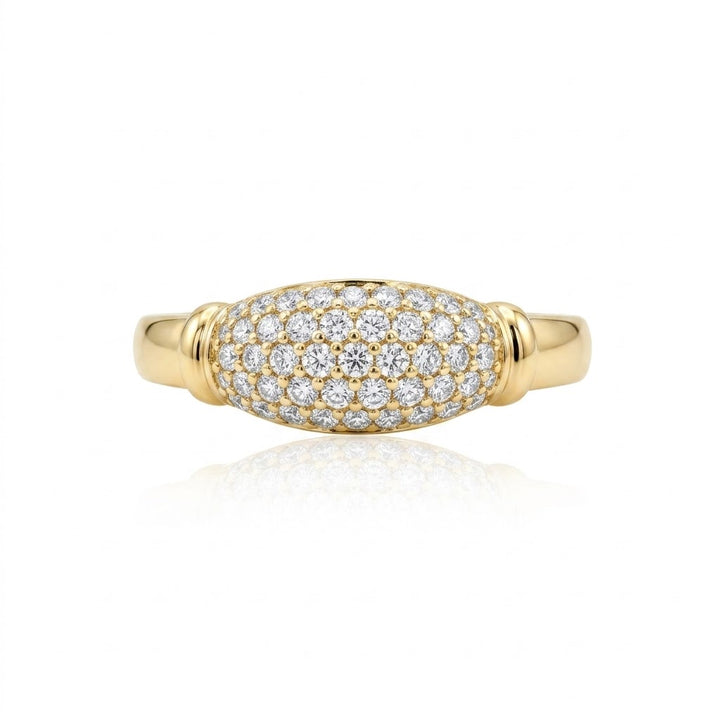 Diamond Cluster Oval Ring | 14K Yellow Gold | 0.42 ctw | Vintage-Inspired Fashion Ring - Brownee Jewelers