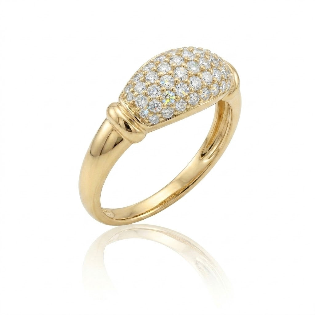 Diamond Cluster Oval Ring | 14K Yellow Gold | 0.42 ctw | Vintage-Inspired Fashion Ring - Brownee Jewelers