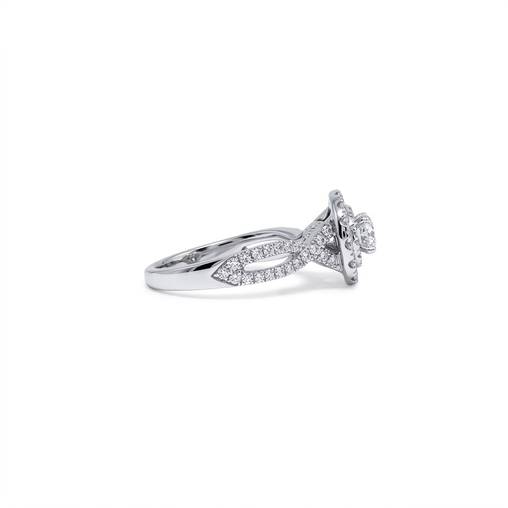 Oval Double Halo Diamond Ring | 14K White Gold | GAL201717841 - Brownee Jewelers