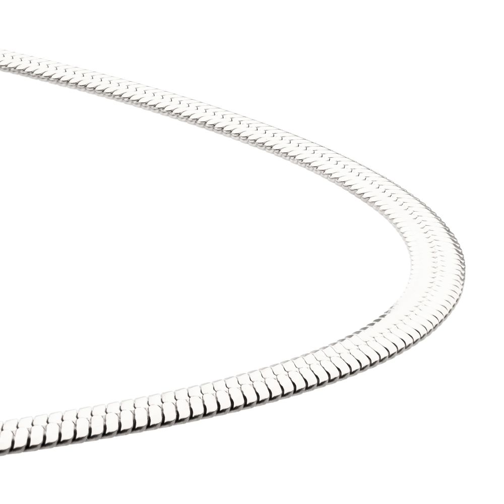 22 Inch Length and 6mm Width Stainless Steel Herringbone Chain Necklace