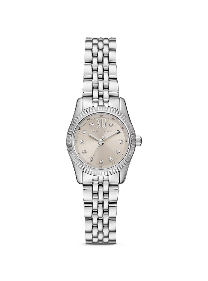 Petite Lexington Pavé Silver-Tone Watch | Stainless Steel | 26mm Case | Crystal Dial - Brownee Jewelers