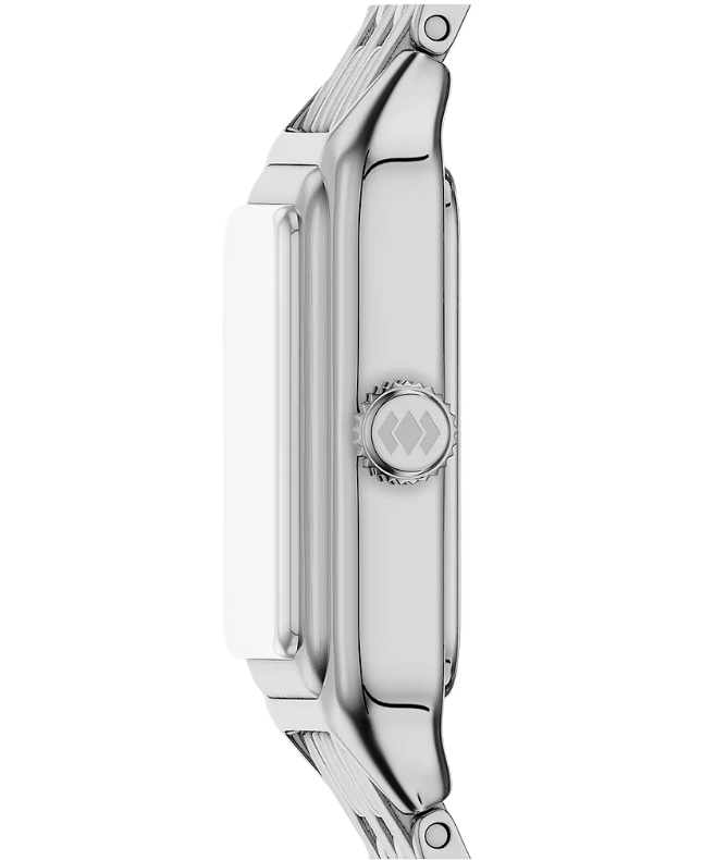 Raquel Mini Three-Hand Watch | Fossil | Stainless Steel | White Dial | Rectangular Case - Brownee Jewelers