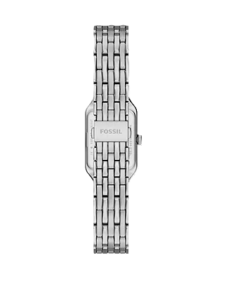 Raquel Mini Three-Hand Watch | Fossil | Stainless Steel | White Dial | Rectangular Case - Brownee Jewelers