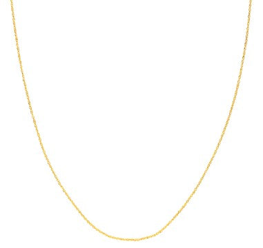 14kt 20" 1.15mm diamond cut singapore chains 