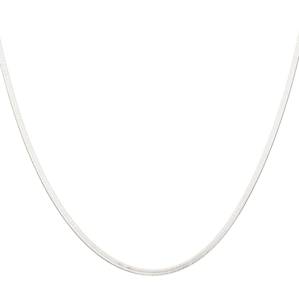 22 Inch Length and 4mm Width Stainless Steel Herringbone Chain Necklace