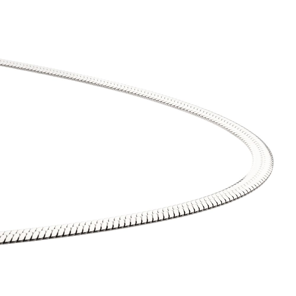 22 Inch Length and 4mm Width Stainless Steel Herringbone Chain Necklace