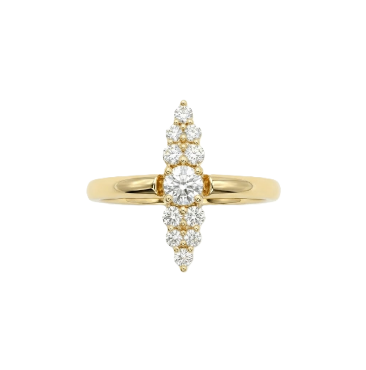 Old European Cut Diamond Ring | 0.13 ct | 14K Yellow Gold | Vintage-Inspired Diamond Ring - Brownee Jewelers