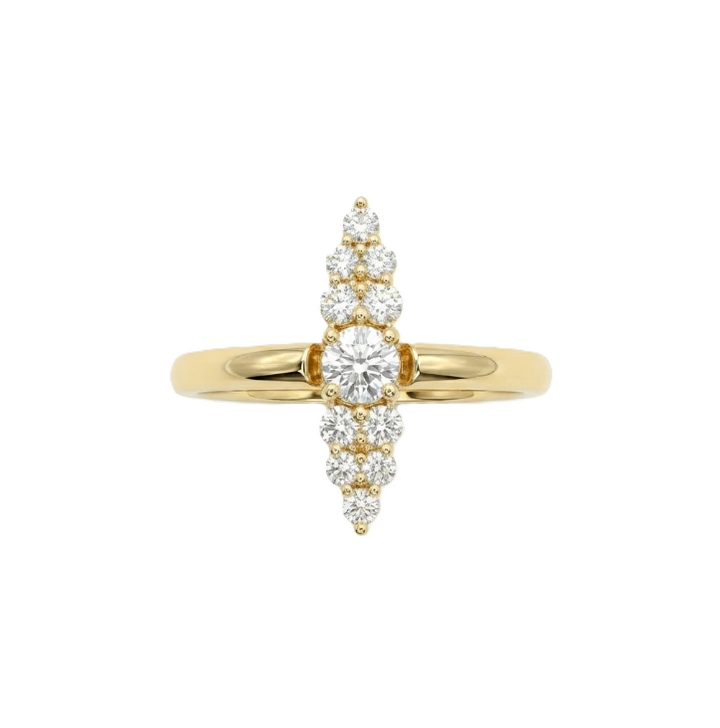 Old European Cut Diamond Ring | 0.13 ct | 14K Yellow Gold | Vintage-Inspired Diamond Ring - Brownee Jewelers