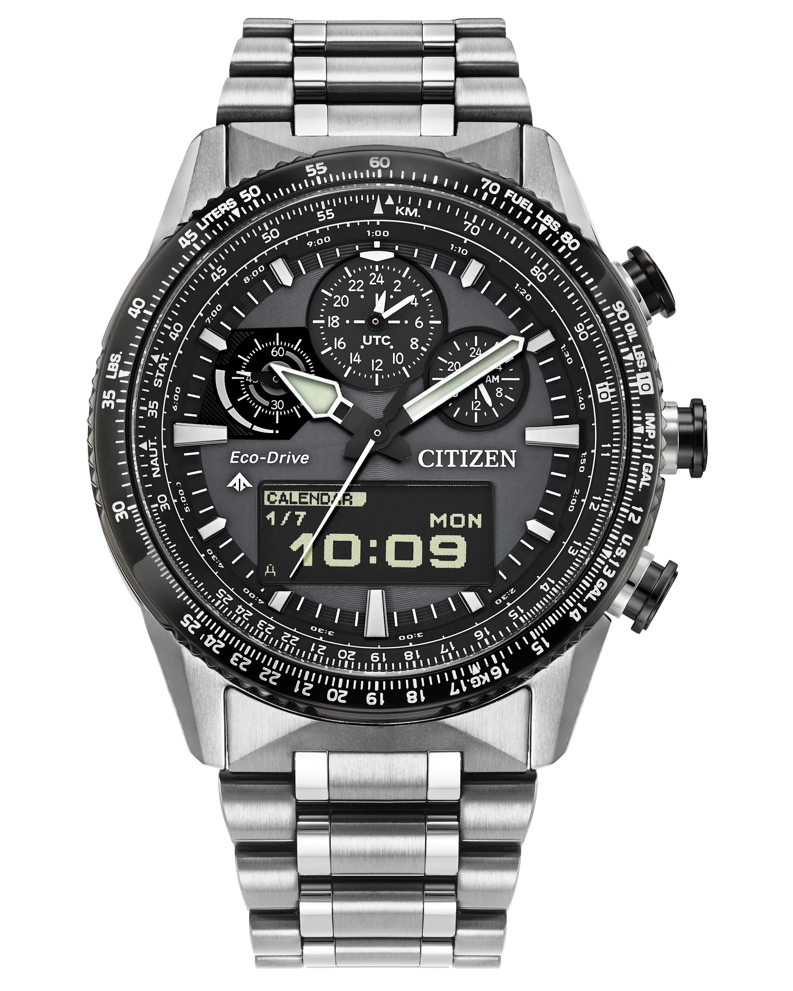 Promaster Skyhawk U830 | Citizen Stainless Steel Watch | Gray Dial Multi-Function Atomic Time | WR200 - Brownee Jewelers