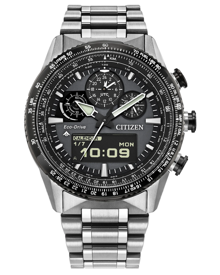Promaster Skyhawk U830 | Citizen Stainless Steel Watch | Gray Dial Multi-Function Atomic Time | WR200 - Brownee Jewelers