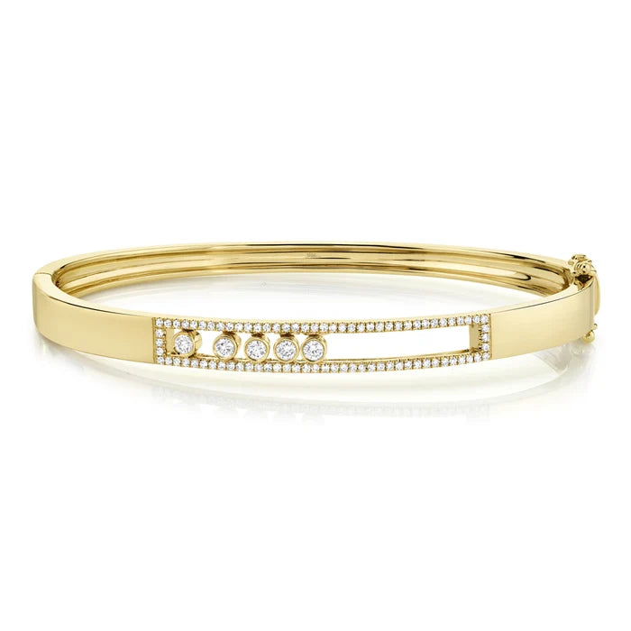 SHY CREATION KATE | 0.42CT DIAMOND BEZEL SLIDER BANGLE | 14K YELLOW GOLD | SC55005390ZS - Brownee Jewelers