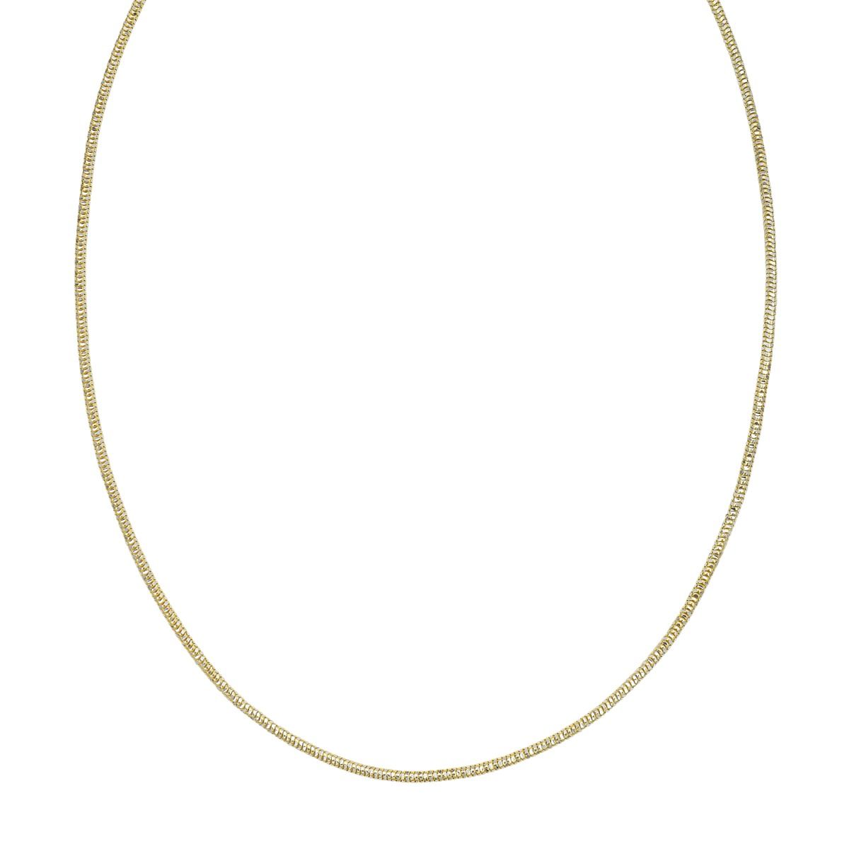 18 Inch Yellow Gold-Plated Sterling Silver Sparkle Snake Chain Necklace with a 1.9 Millimeter Width and a Lobster Clasp